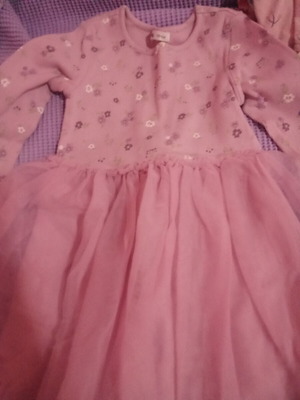 Pink dress with tulle Sinsay like new, size 122