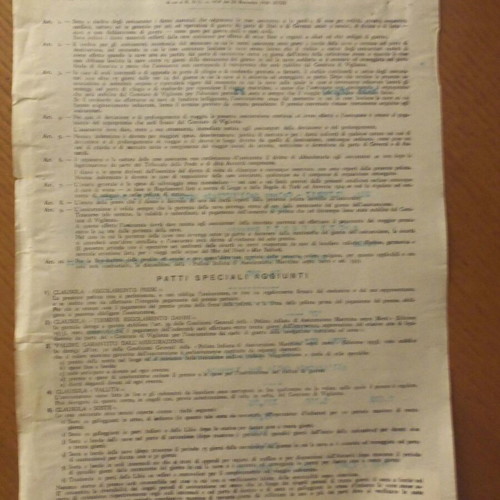 Levante insurance policy 1942 used with 5 Italian stamps
