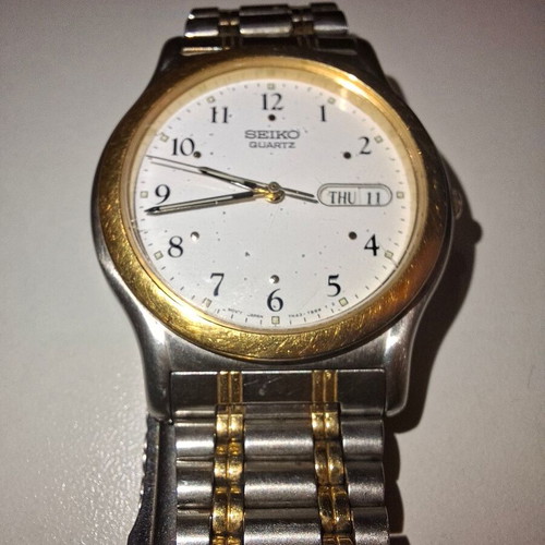 Seiko Vintage Quartz Day-Date Watch used, two-tone