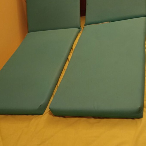 Beach sun lounger cushions used, pack of 2, waterproof fabric, blue
