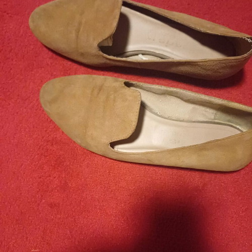 Tamaris leather ballerinas used, size 37, beige brown