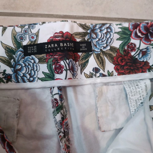 Zara pants floral pattern white formal unused size 36