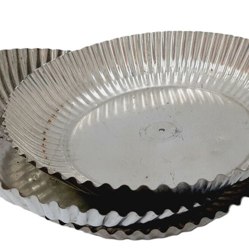 Vintage aluminum round baking pans set of 3 used, 21 cm