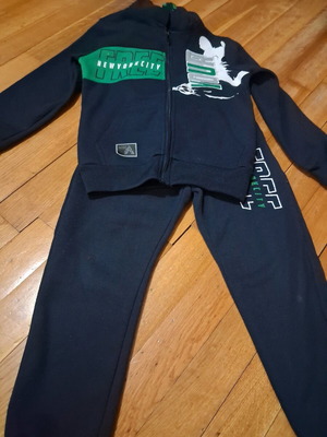 Children's tracksuit used, blue, size 8 with minor wear