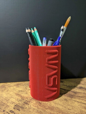 NASA pencil case new, 3D printed from PLA, 12 cm height