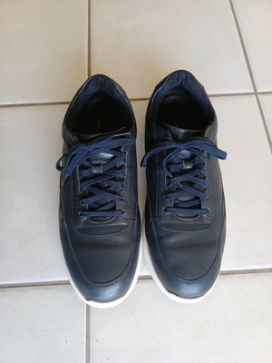 Clarks leather shoes like new, casual sneakers, size 46, blue