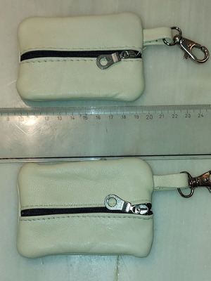 Leather key wallets new, set of 2 white