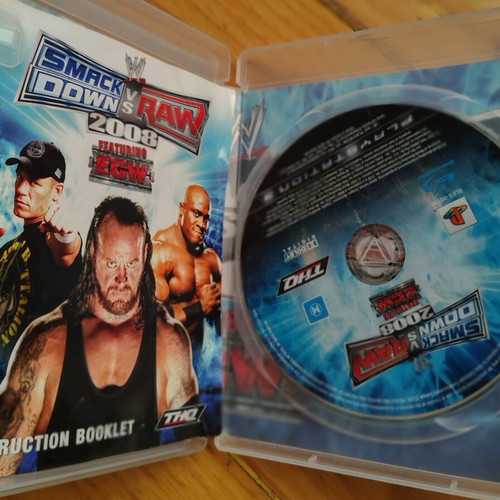 WWE Smackdown vs Raw 2008 PS3 game used, complete with manual