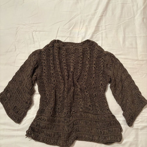 Women's knitted sweater used, khaki, 80% cotton 20% acrylic, size M