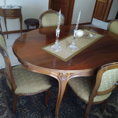 Handmade dining set like new with extension piece