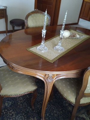 Handmade dining set like new with extension piece