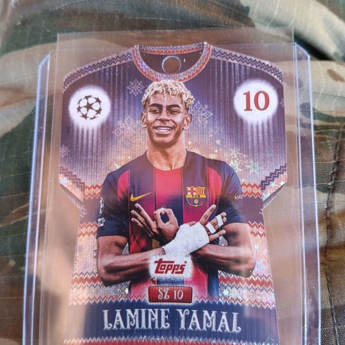 Lamine Yamal die-cut festive football jersey card like new