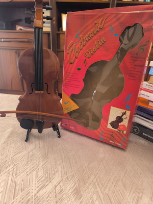 Decorative violin with plastic stand like new