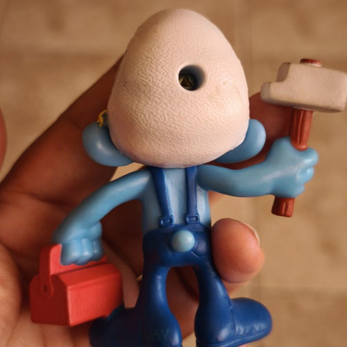 Peyo Smurf Handy Smurf figure 2013, used, 8cm tall