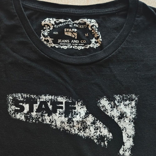 Staff black T-shirt, size small