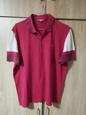 Lacoste polo shirt XXL like new, white and red