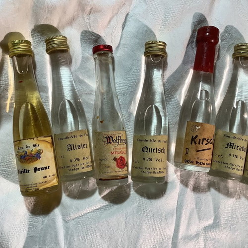 Eau de Vie miniature bottles used, set of 9