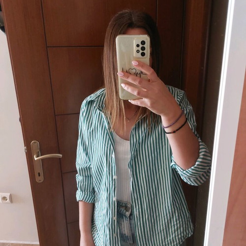 OVS striped green shirt size Small like new