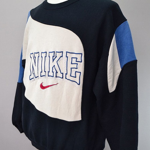 Nike reworked corduroy sweater size L, blue and beige