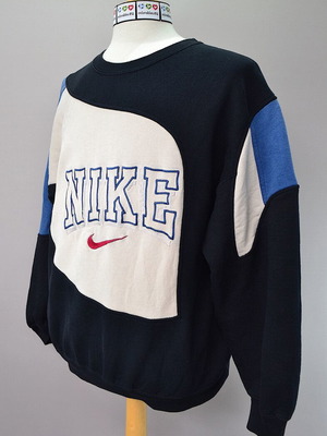 Nike reworked corduroy sweater size L, blue and beige