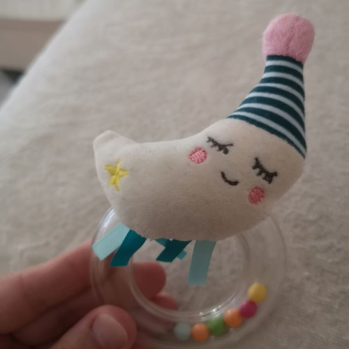 Taf Toys Mini Moon Rattle like new for newborns
