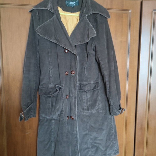 Women's brown corduroy coat used, size L