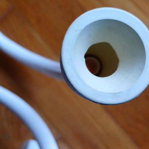 Plastic bathroom shower head used with flexible hose and dual connection