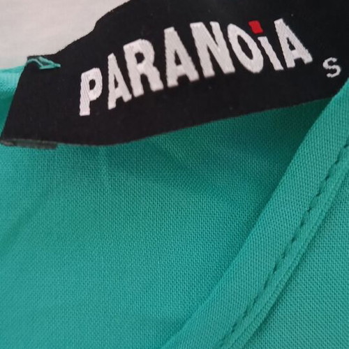 Paranoia shirt S like new, turquoise, airy with double ruffle sleeves