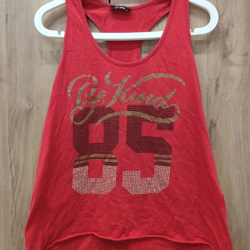 Be You Red Tank Top "Be Kind 85" with Strass Like New, Size S