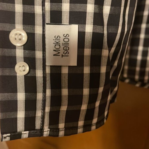 Makis Tselios medium regular fit shirt like new, black and white