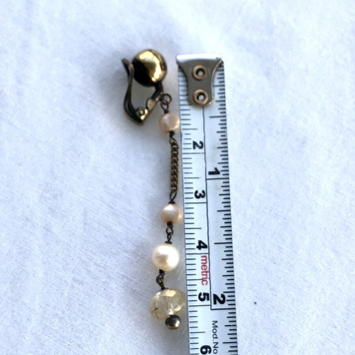 Vintage Donatella Pellini Milano Clip Earrings with Pearls like new