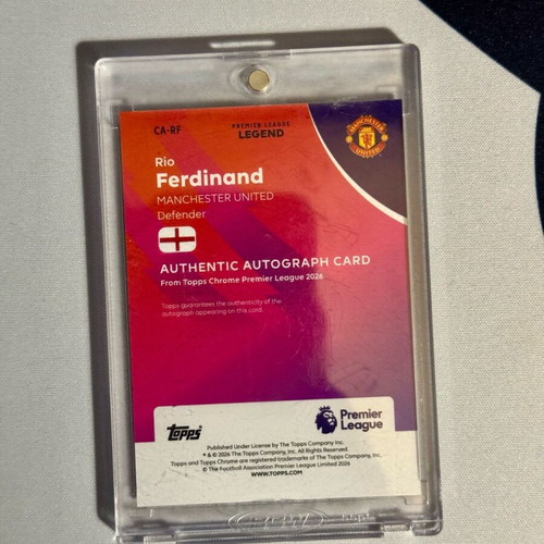 Rio Ferdinand 2025 Topps Chrome #CA-RF Auto Green 60/99 καινούργιο