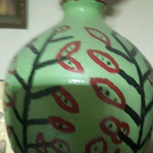 Corfu traditional handmade painted jar new