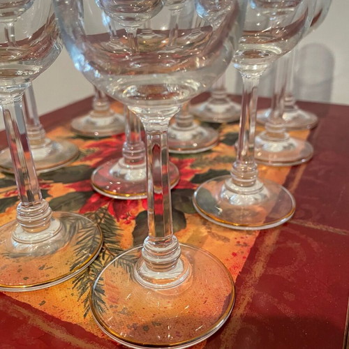 Crystal Champagne Glasses set of 6 new with gold finish