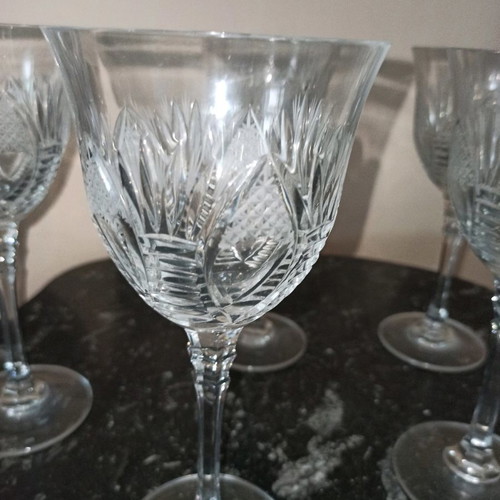 Crystal stemmed glasses handmade like new, set of six