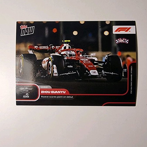 Topps Now F1 Formula 1 2022 Zhou Guanyu - Alfa Romeo F1 Team card