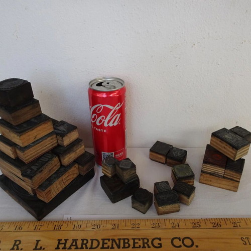 Printing plates used, set of 27, old French typography
