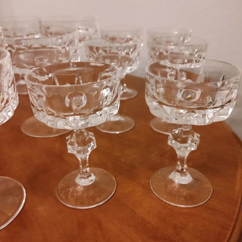 Vintage wine, liqueur and cocktail glasses like new, set of 18