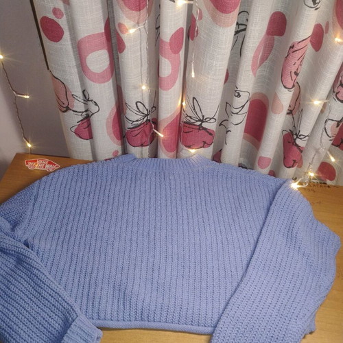 Bershka purple knitted cropped sweater like new