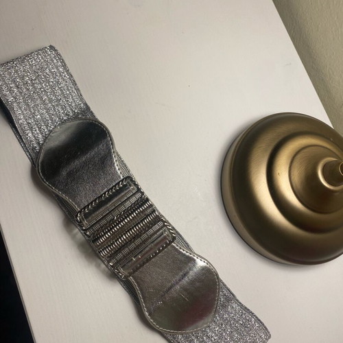Silver belt 80’s style used, 70 cm