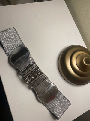 Silver belt 80’s style used, 70 cm