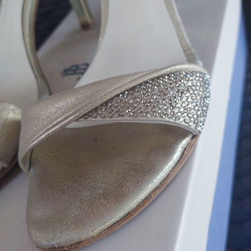 J. Bournazos Jessie-14 leather sandals with Swarovski crystals size 38 used