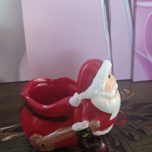 Christmas ceramic planter used