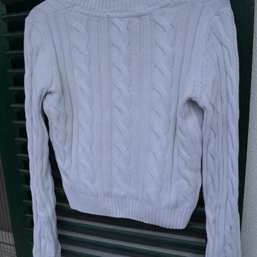 Tally Weijl white cable knit crop sweater size M used