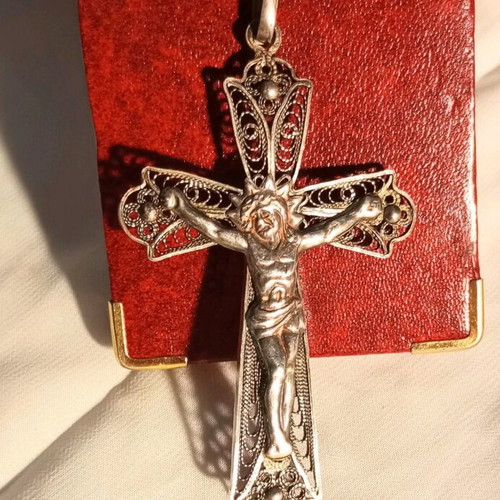 Silver cross 950 filigree vintage like new