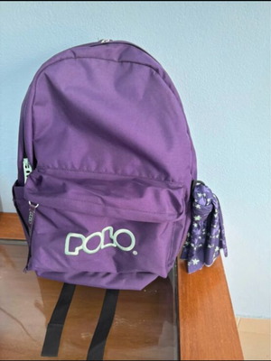 Polo backpack like new, purple and turquoise, large capacity