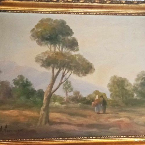 A. Lefkadios oil painting in excellent condition with elegant frame