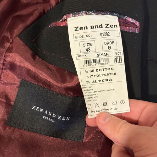 Men's suit Zen & Zen new size 48 black and red