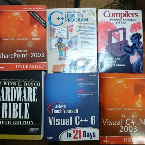 Computer books like new, set of 6 volumes
