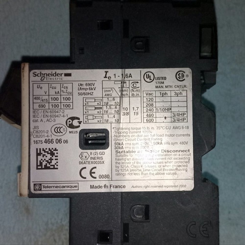 Thermomagnetic 1-1.6A with C4 fuse new